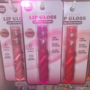 6 Beauty Intuition Lip Gloss Set - of six Pink,Red,berry,ruby,coral,latte,